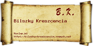 Bilszky Kreszcencia névjegykártya
